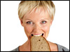 lady eating bread